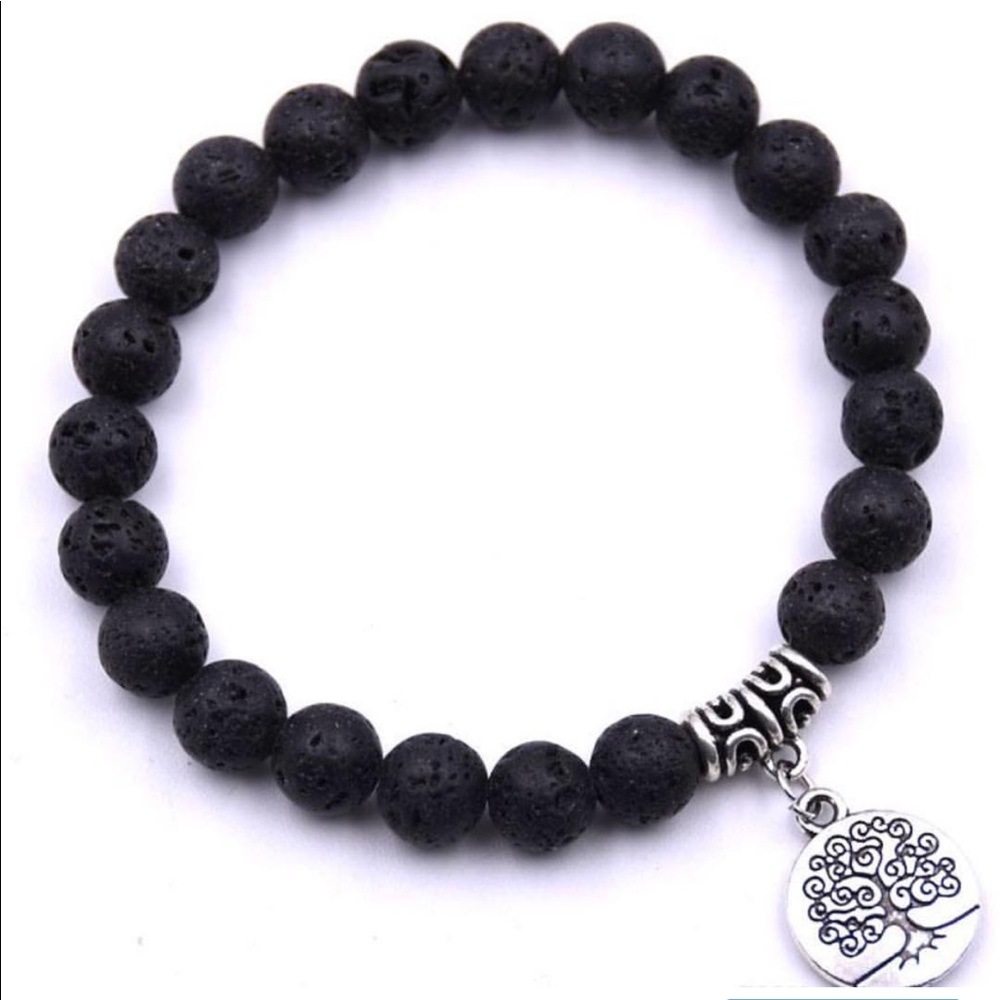 Black Lava Tree of life Bracelet